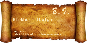 Birkholz Ibolya névjegykártya